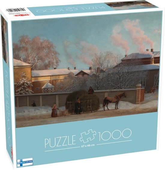 Tactic Magnus Enckell: Annankatu on a Cold Winter Morning – Puzzel – 1000 stukjes – Winterse Helsinki Stadsimpressie – Klassieke Finse Kunst – Hoogwaardige Scandinavische Kwaliteit