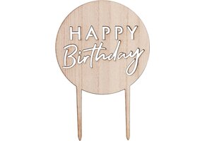 Ginger Ray - Ginger Ray - Houten Happy Birthday cake topper