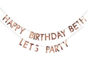Ginger Ray Customizable letter banner Rosé Goud - 4 Meter