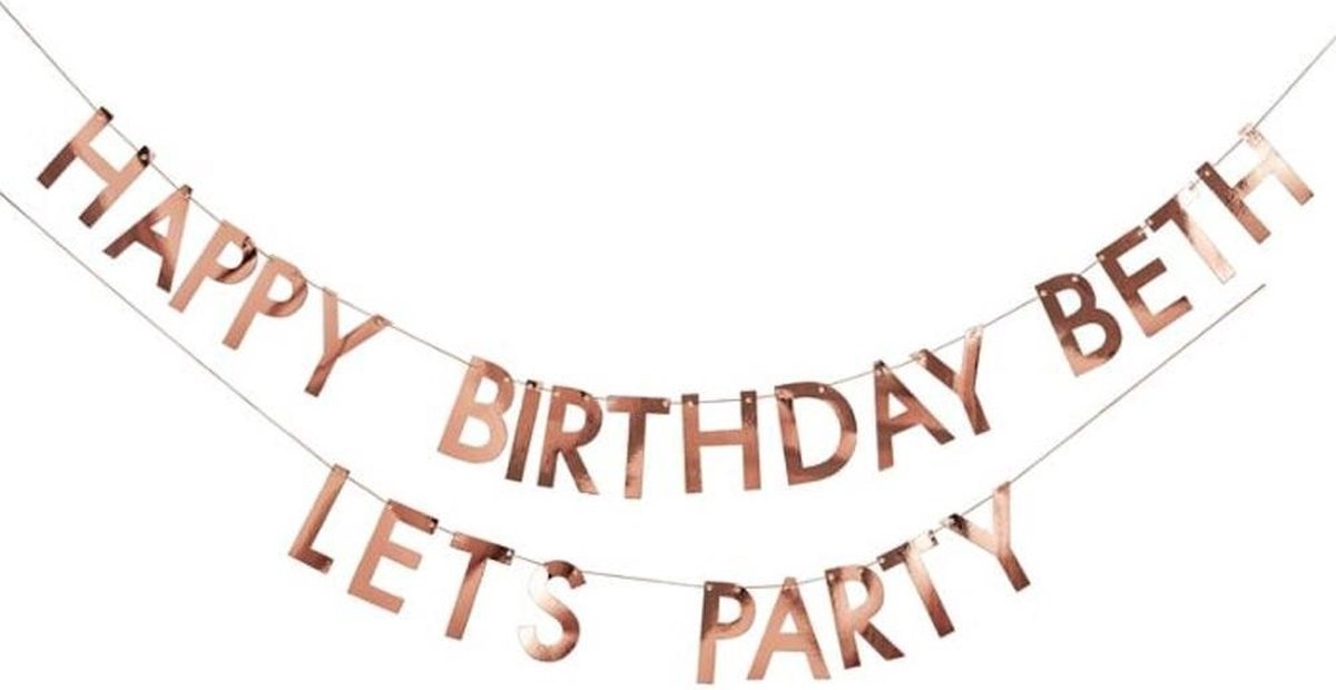 Ginger Ray Customizable letter banner Rosé Goud - 4 Meter