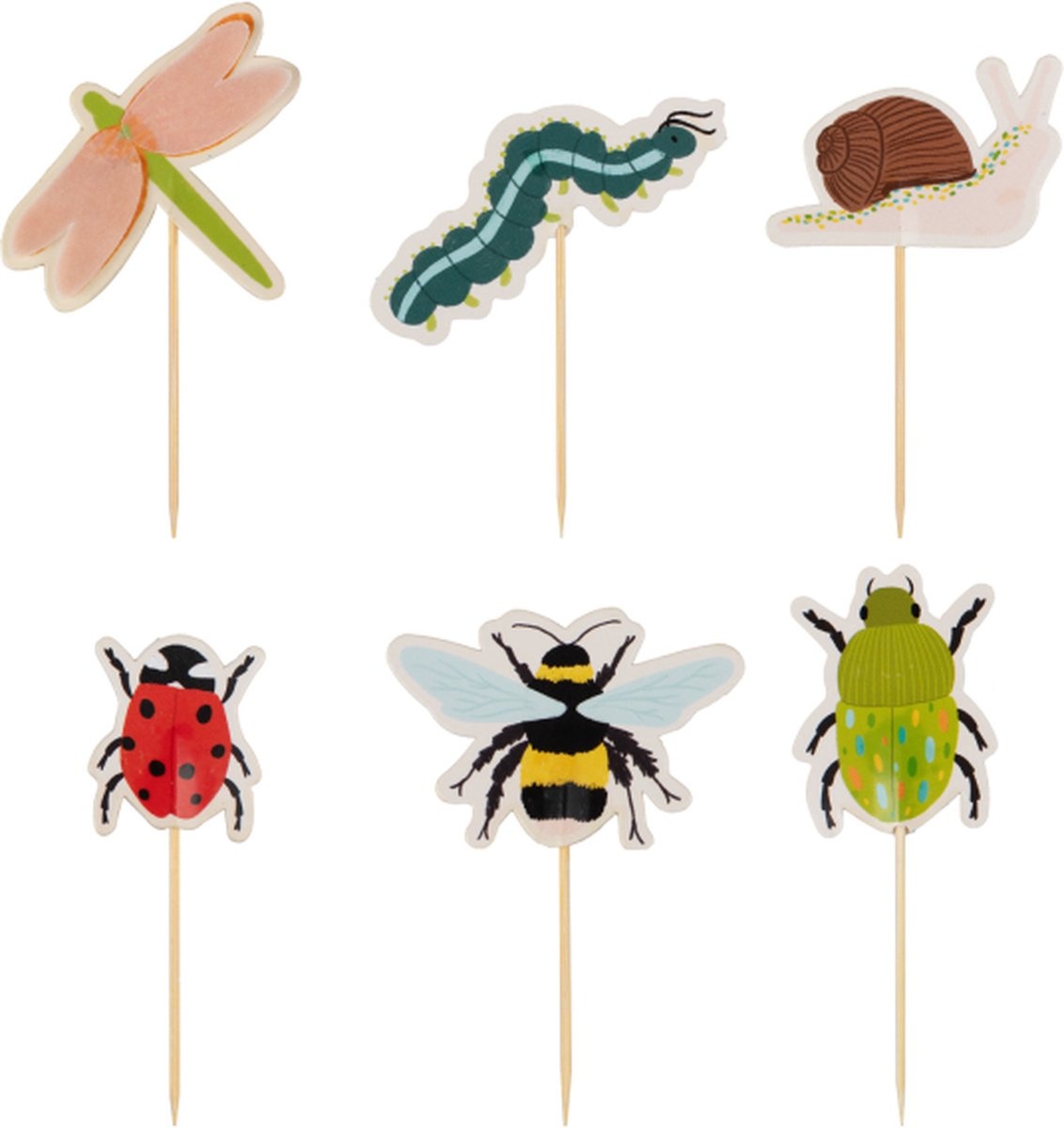 Ginger Ray Taarttoppers Bug Party - 12 stuks