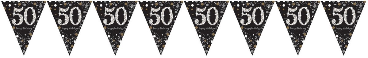 Amscan Sparkling Celebrations - Vlaggenlijn 50 Goud (4 meter)