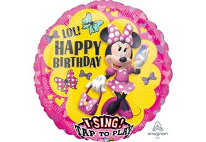 Amscan Sing-A-Tune Minnie Mouse Happy Birthday FolieBallon, 71 x71cm - Ballon met geluid