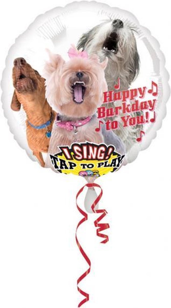 Amscan Sing-A-Tune "Happy Bark Day to You" FolieBallon 71 x 71 cm - Ballon met geluid