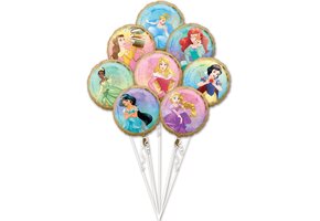 Amscan - Boeket van 8 Disney Princess folieballonnen