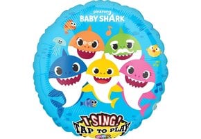 Pinkfong Folieballon Baby Shark 71 cm Lichtblauw - Ballon met geluid