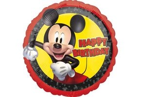 Amscan Amscan Folieballon Mickey Mouse Happy Birthday 43 Cm Rood/zwart