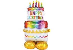 Amscan - Airloonz - Birthday cake folieballon (134cm)