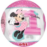 Amscan Minnie Mouse 1st birthday folieballon 38x40cm