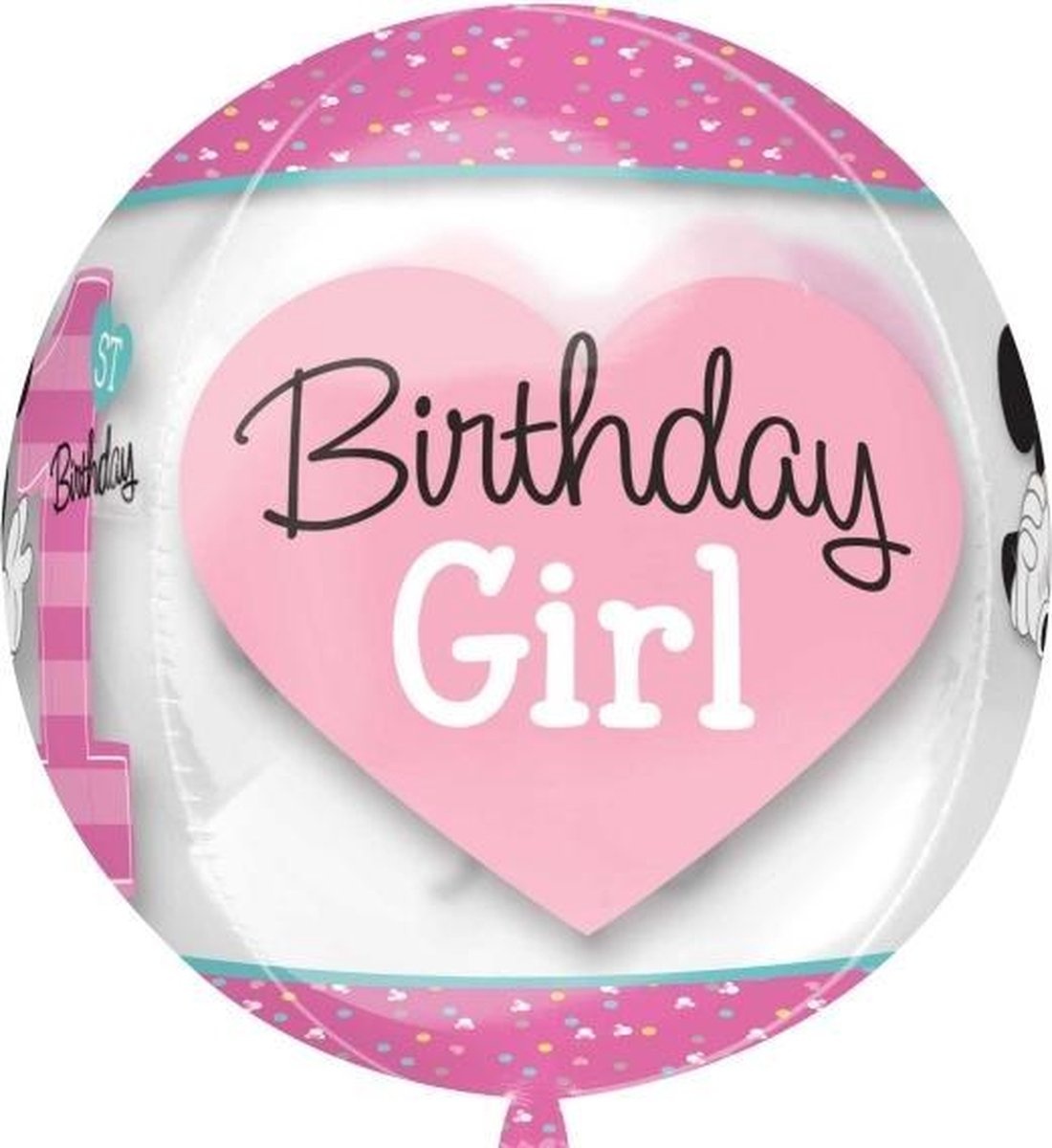 Amscan Minnie Mouse 1st birthday folieballon 38x40cm