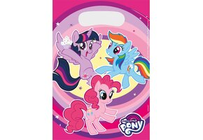 Feestzakjes My Little Pony - 8x st - 23 x 17 cm - plastic - uitdeelzakjes - kinderfeestje - kinderpartijtje - snoepzakjes - traktaties