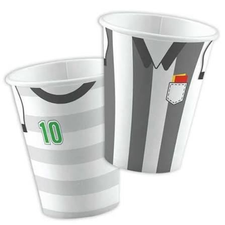 8 papieren voetbalbekers 250ml
