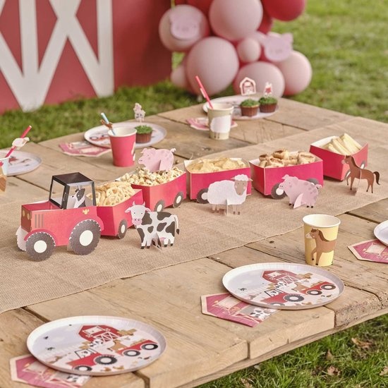 Tractor boerderij trailer snackstand - Feestdecoratie Katoen -