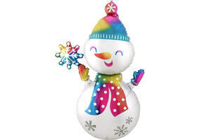Sneeuwman folieballon 78 x 139 cm