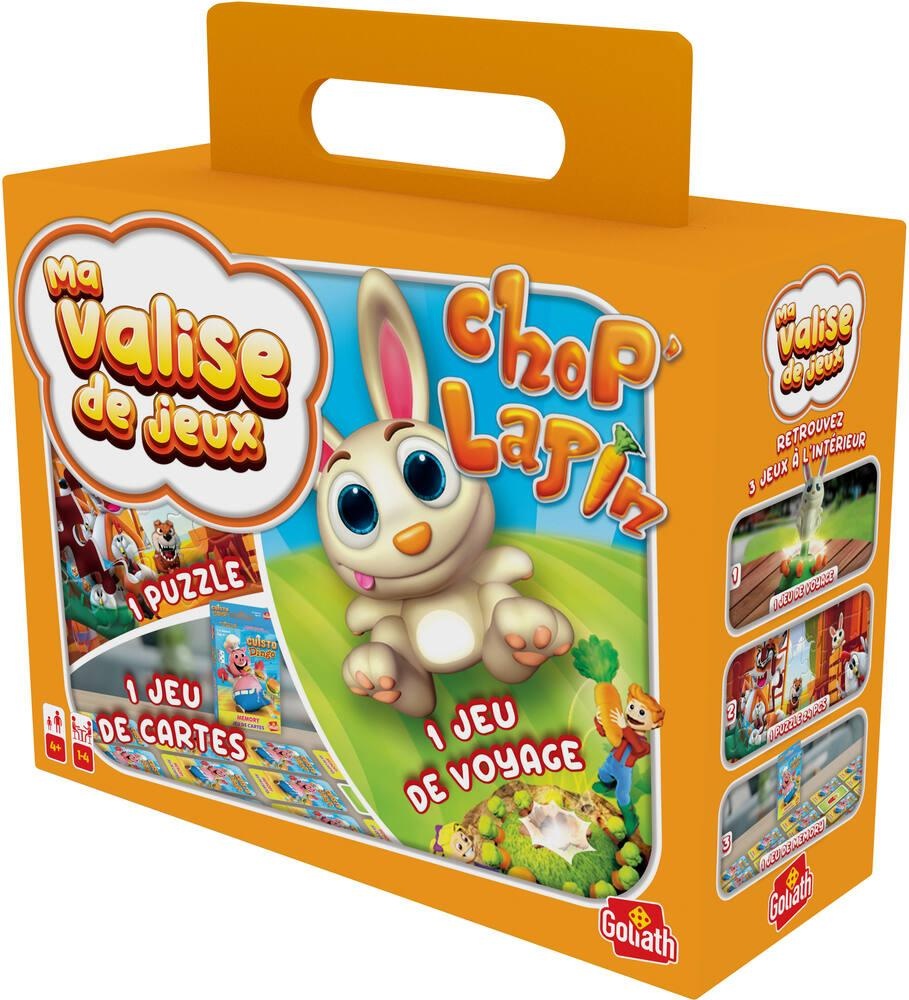 Valisette Multi Jeux 3-Chop Lapin Voyage is een reiskoffer met meerdere spellen.