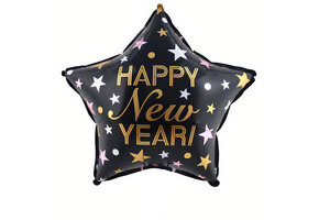Nieuwjaarsballon met sterrenfolie 71cm