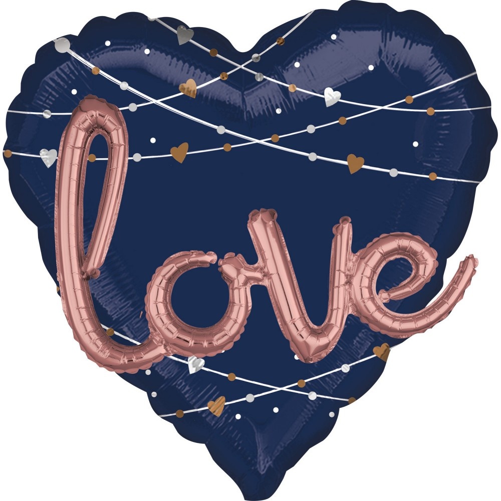 Ballon love blauw 91 cm