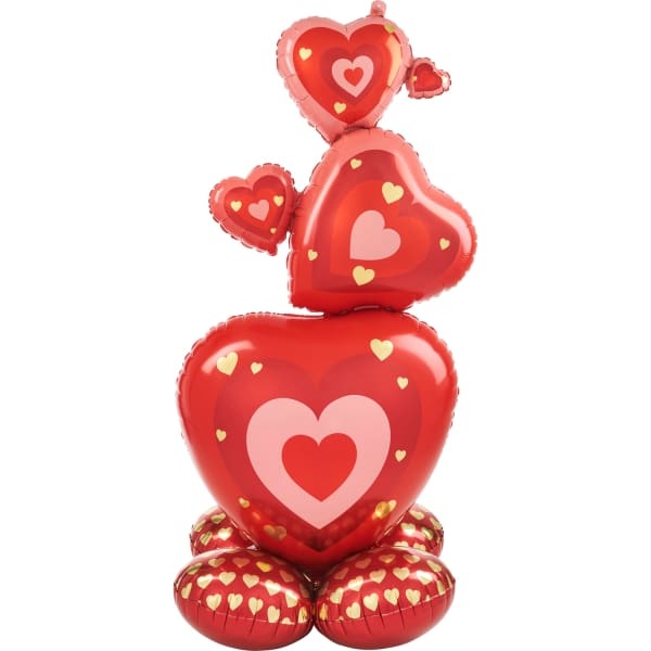 Anagram Stapel Hartenballonnen - 63 x 139 cm