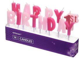 Amscan Kaarsen 'Happy 1st Birthday Girl'