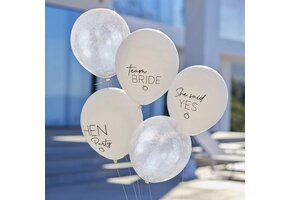5 glanzende bruid vrijgezellenfeest ballonnen 30cm