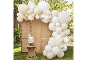 Ballonslinger Wit en Crème 80 stuks