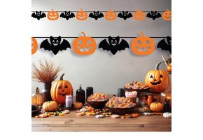 Guirlande Pompon Happy Halloween 3m