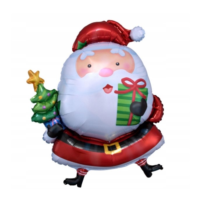 Amscan folieballon Kerstman met boom 93cm
