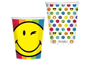 Golden Smile papieren bekers 250ml met smiley-prints