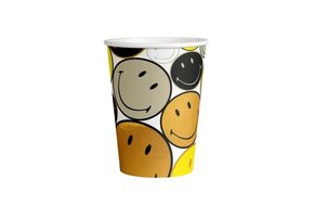 Golden Smile papieren bekers 250ml met smiley-prints