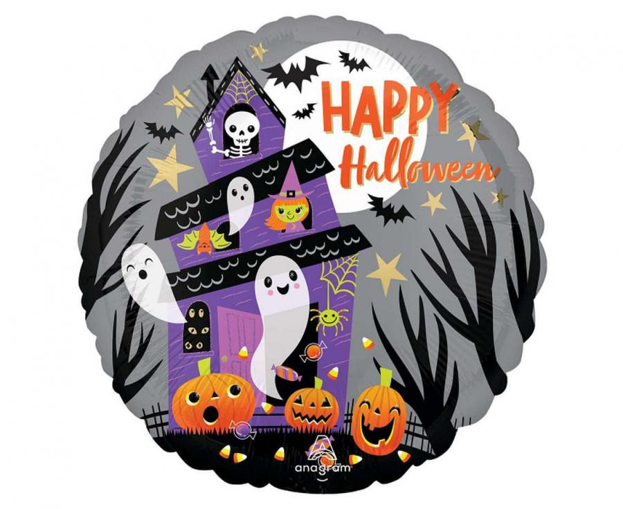 Halloween Happy Haunted House folieballon 46 cm