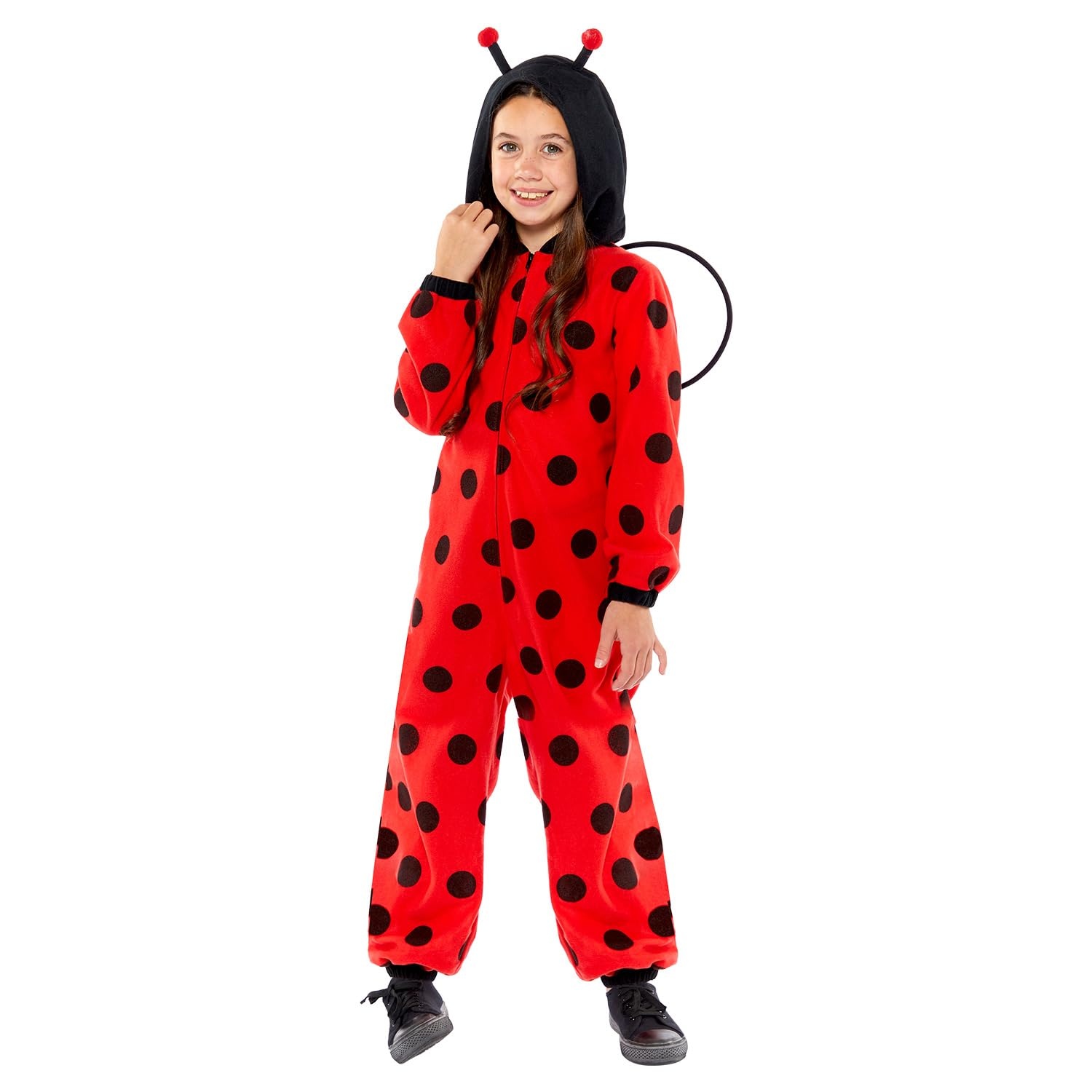 Amscan Unisex Ladybug Fleece Onesie met Kap en Vleugels 10-12 jaar