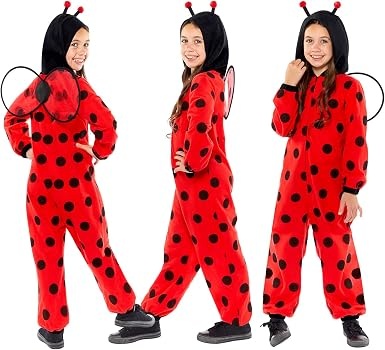 Lievenheestbeestje Onesie met vleugels voor kinderen 10-12 jaar