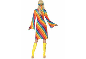 Amscan Dames regenboog hippy kostuum