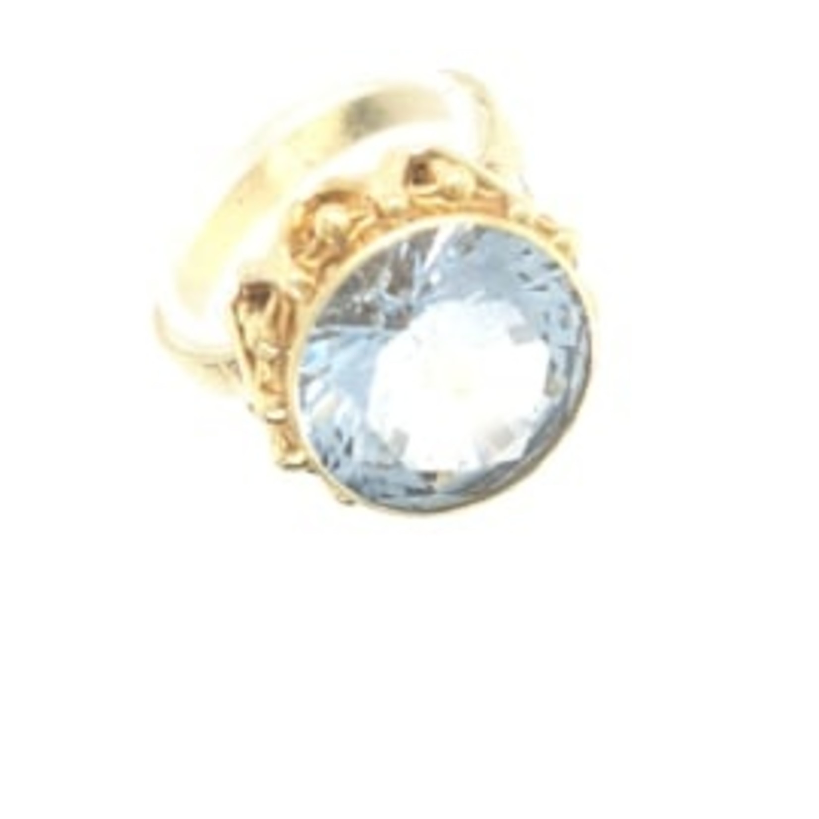 Vintage & Occasion  Occasion gouden ring met blauwe aquamarijn