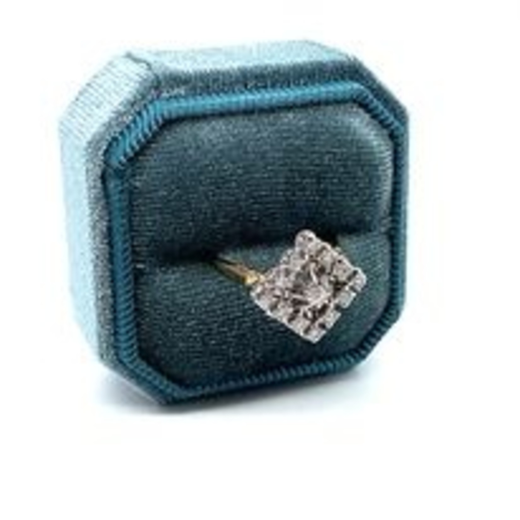 Vintage & Occasion  Bicolor vierkante briljante ring