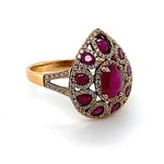 Vintage & Occasion  ring met rose goud  robijn en briljant