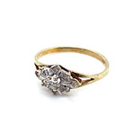 Vintage & Occasion  Occasion bicolor gouden ring met diamantjes