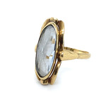 Vintage & Occasion  Occasion gouden ring met aquamarijn steen