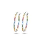 Cataleya jewels  Zilveren oorringen rainbow zirkonia
