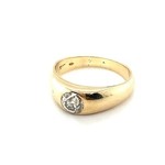Vintage & Occasion  Occasion geelgouden ring met een 1ct Old cut diamant