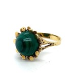 Vintage & Occasion  Occasion gouden ring met groene malachiet