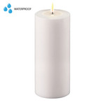 home art de luxe   OUTDOOR DELUXE HOMEART LED CANDLE REAL FLAME WHITE Ø7.5CM x 15CM OUTDOO
