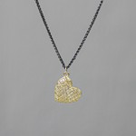 Jeh Jewels Collier zilver oxy + hanger G14K hart klein
