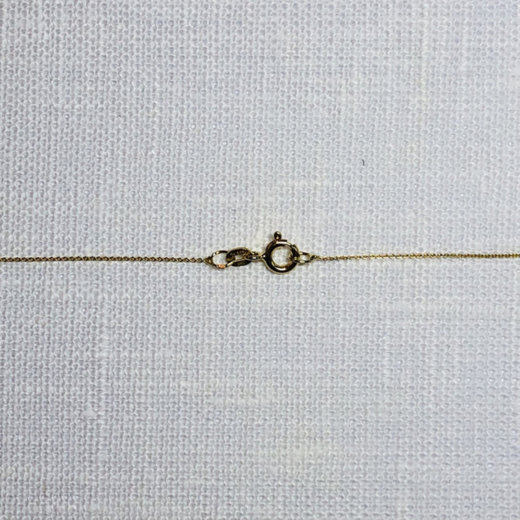 14 karaat geelgoud collier met cirkeltje en zirkonia