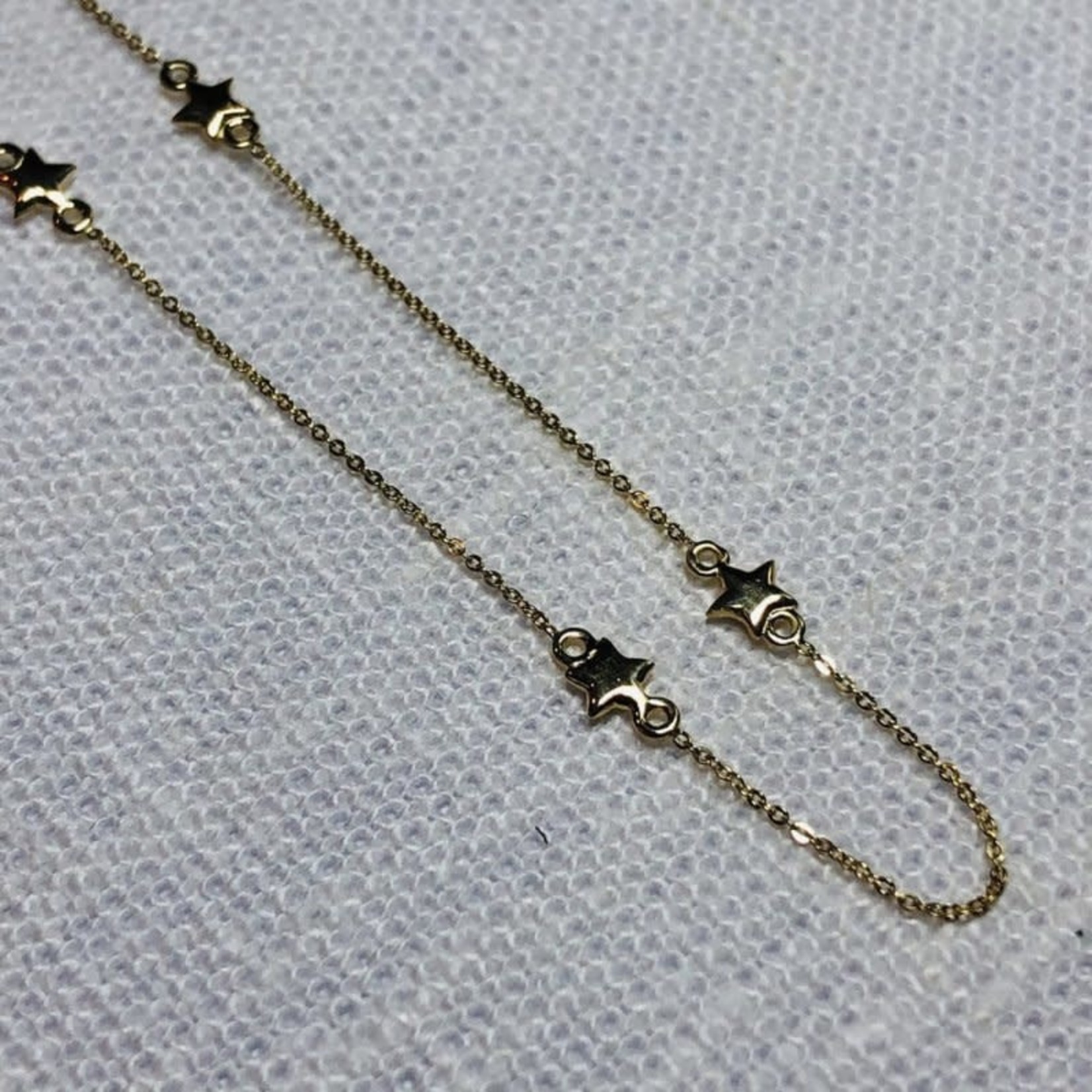 14 karaat geelgoud - collier met sterretjes