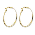 14kt geelgoud en witgoud oorringen (per paar, 17 of 22 mm)