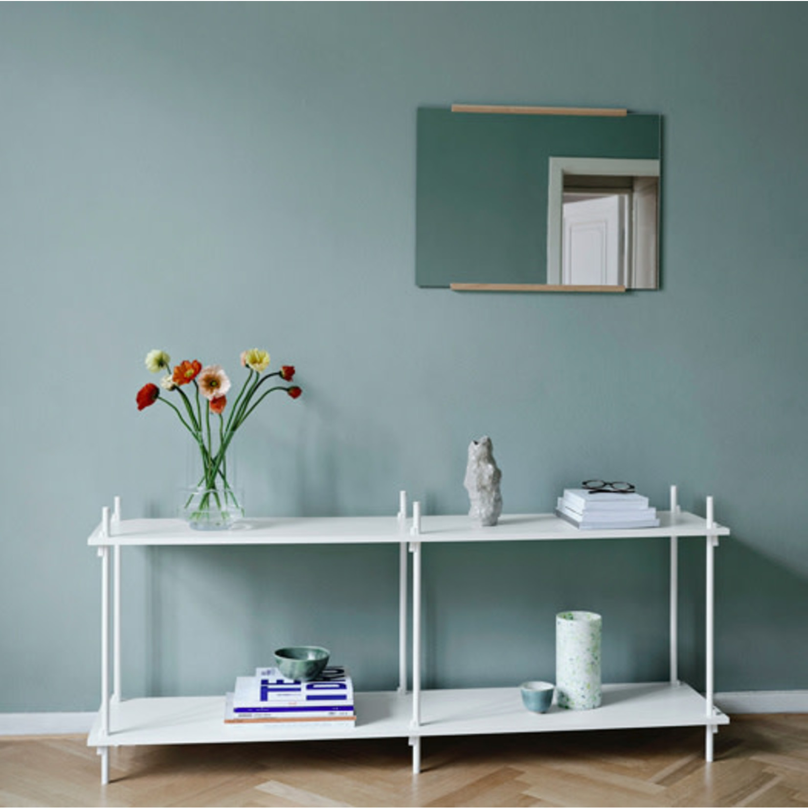 Moebe MOEBE wandspiegel Rectangular eiken of zwart, 50 x 70