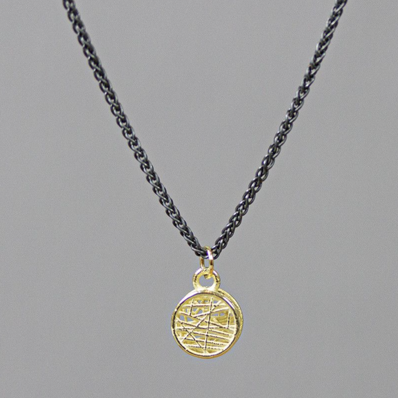 Jéh Jewels Jeh Jewels 14kt hanger 3D rondje met collier zilver oxy 20409