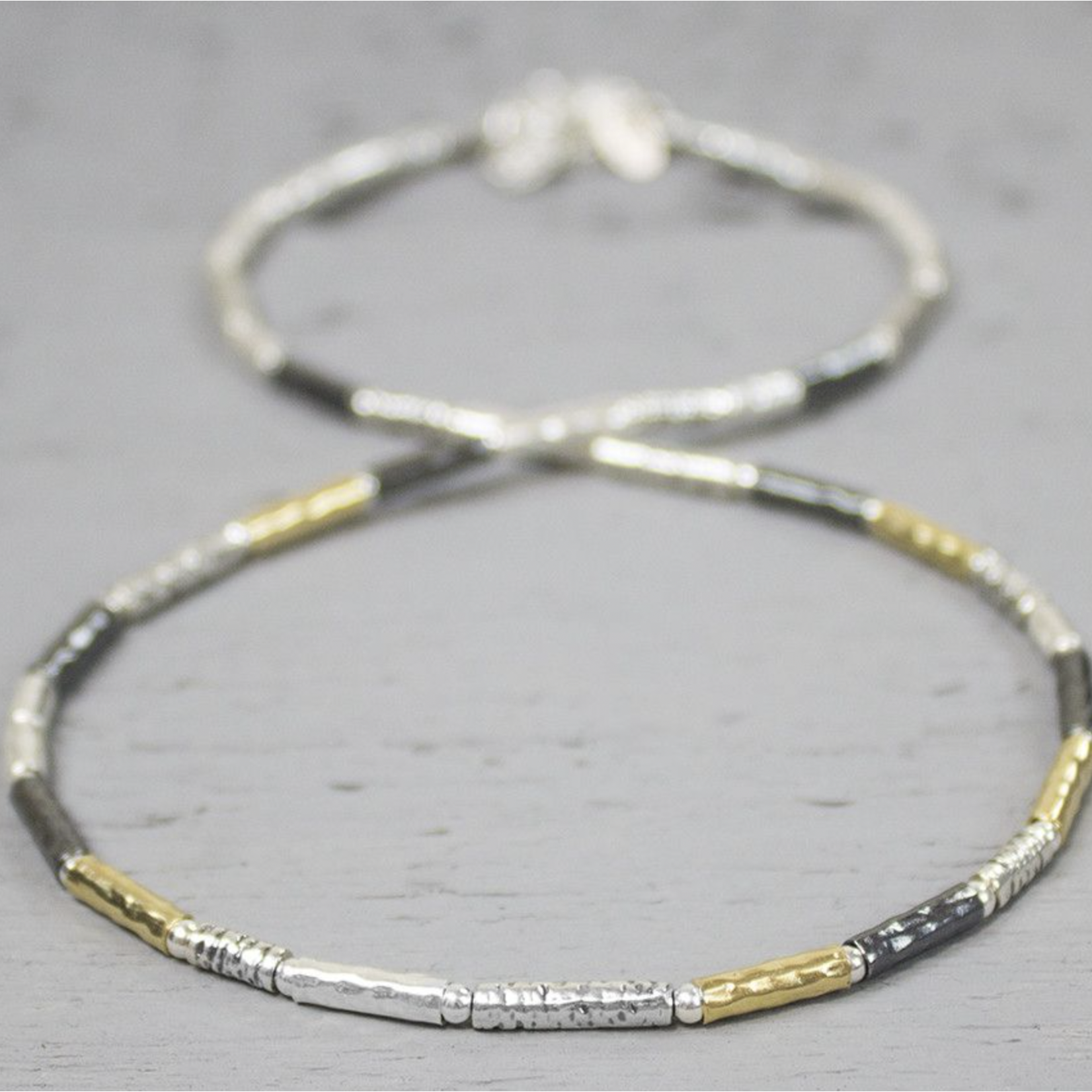 Jéh Jewels Jeh Jewels collier buisjes zilver en goldfilled 17708