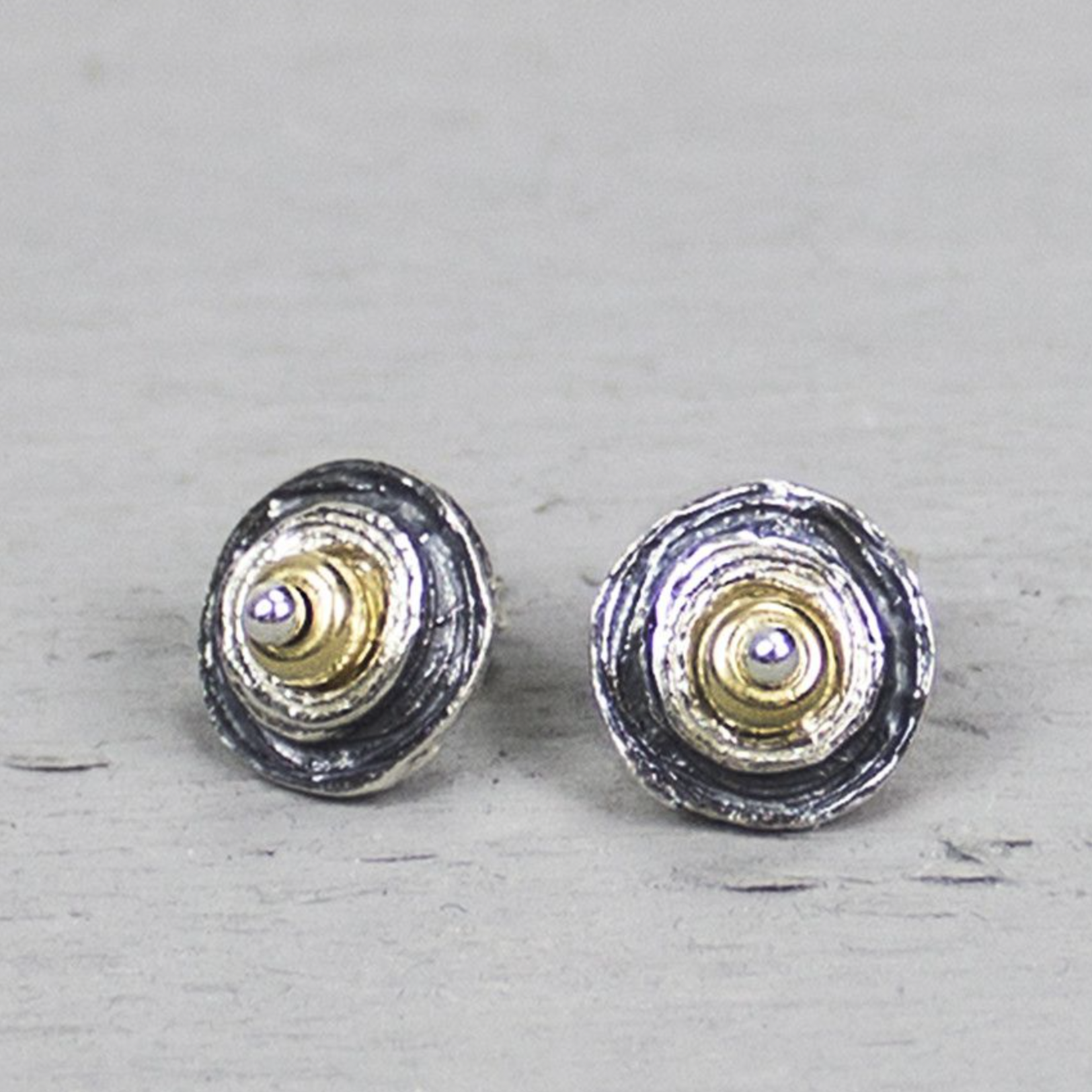 Jéh Jewels Jeh Jewels oorstekers zilver oxy en goldfilled plakjes 18810